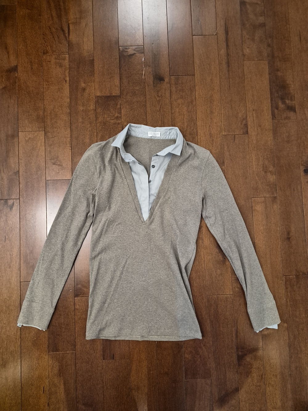 Brunello Cucinelli women's long sleeve cashmere silk shirt in size medium